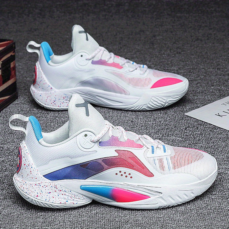 Phantom Cherry Blossom 2025 Men's & Women's Mid-Top Basketball Shoes - Breathable Shock-Absorbing Training Sneakers with Anti-Slip Rubber Sole, Wear-Resistant PU/Fabric Upper for Spring Summer Sports, High Top Sneakers, Shock