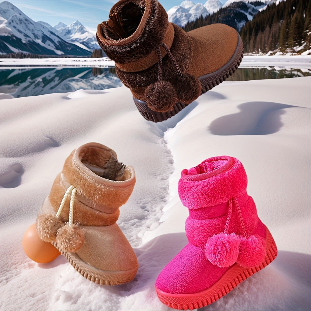 Children's Snow Boots, Thickened and -Lined, Outdoor Non-Slip Soft Warm Shoes for Boys and Girls, Cross-Border Thick-Soled Boots