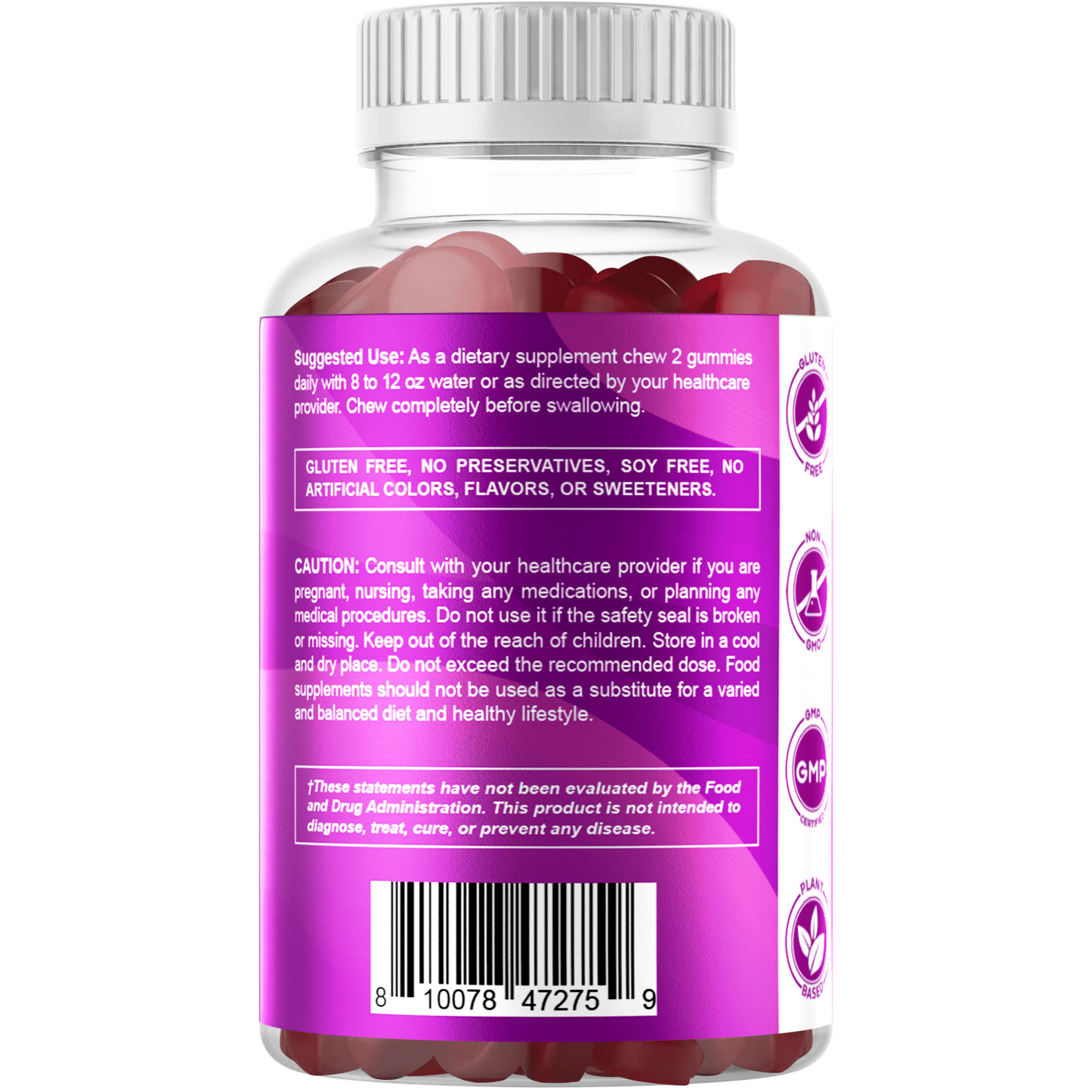 Vitamatic Vitamin B6 100mg - Berry Flavor - 60 Pectin Based Gummies - Supports Nervous System