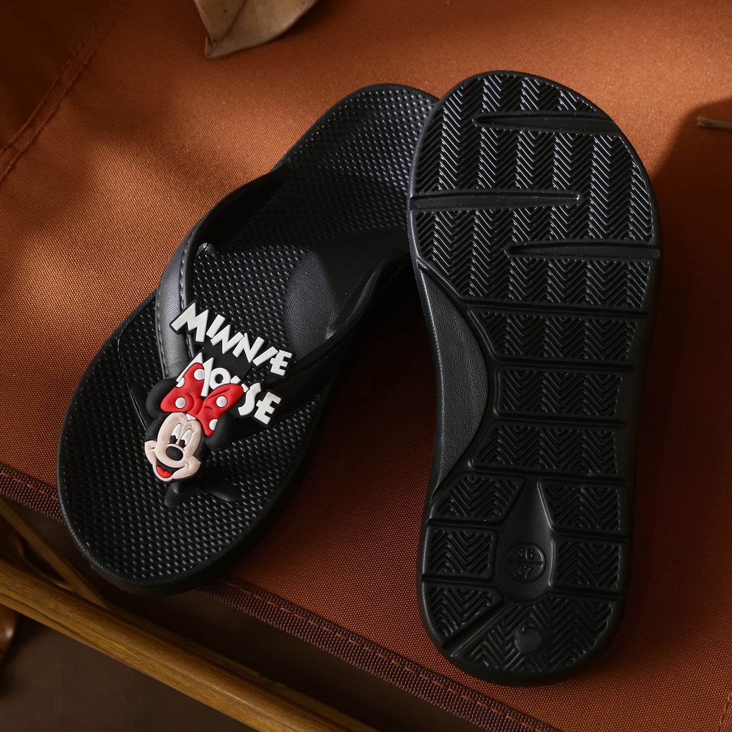 Minnie Mouse EVA Flip-Flops - Comfortable, Non-Slip, All-Season Sandals with Adjustable Strap, Ideal for Beach, Pool, and Outdoor Activities, Casual Footwear | Playful Design | Adjustable Strap Sandals
