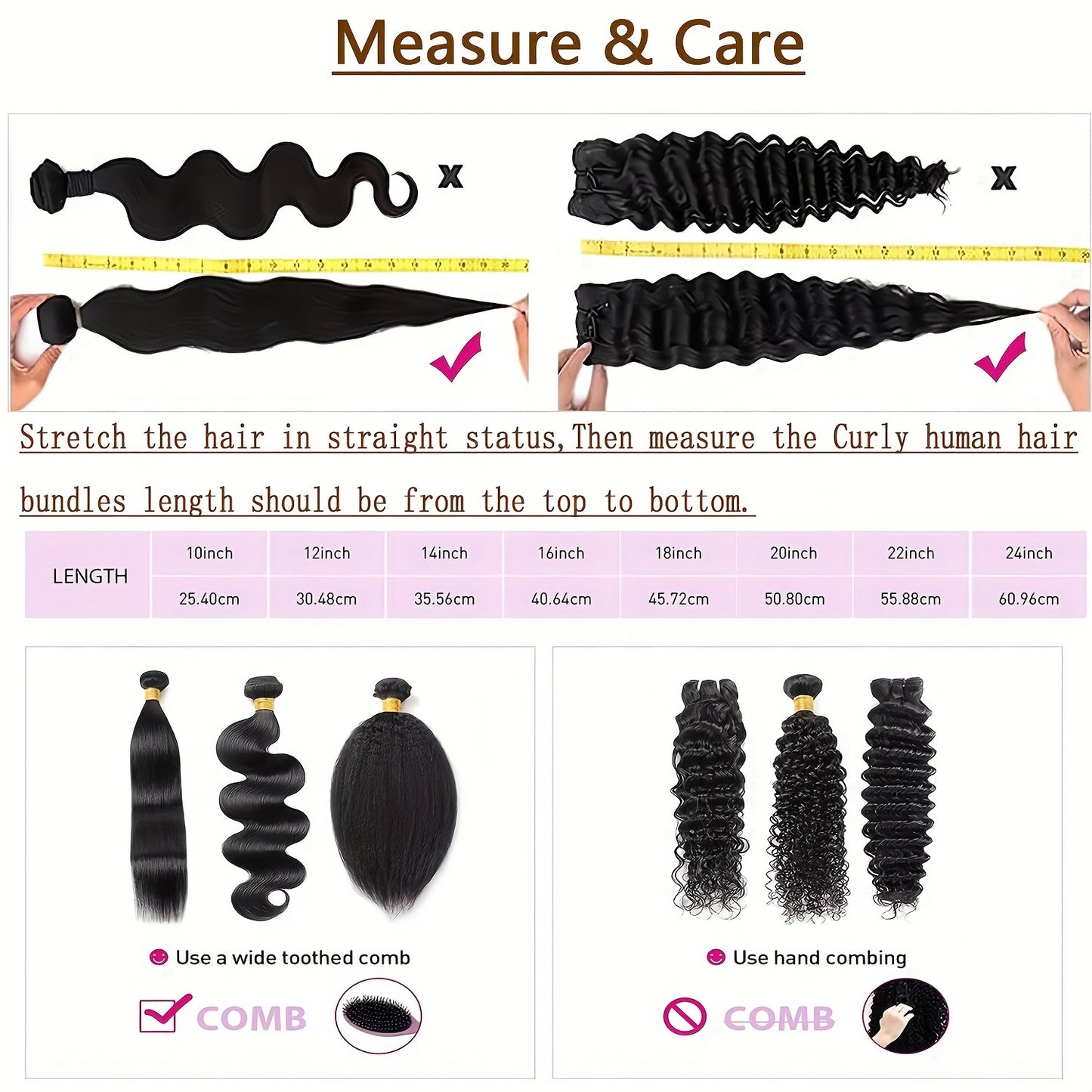 Kinky Curly Human Hair Bundles - Thick Curly Weaves, Virgin Hair Bundles for Full Head Coverage in Natural Black Color (Can be Dyeable), 3 Bundles Totaling 300g±10g