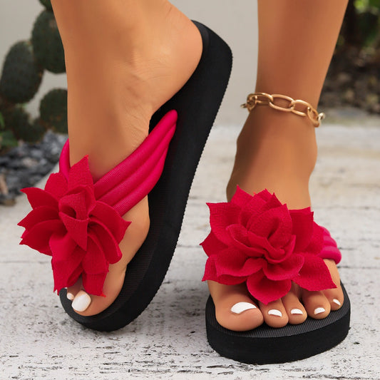 Toe Clip Flip-Flops for Women, Plus Size, Floral Flat Sandals for Men and Women, Summer New Style Couple Sandals