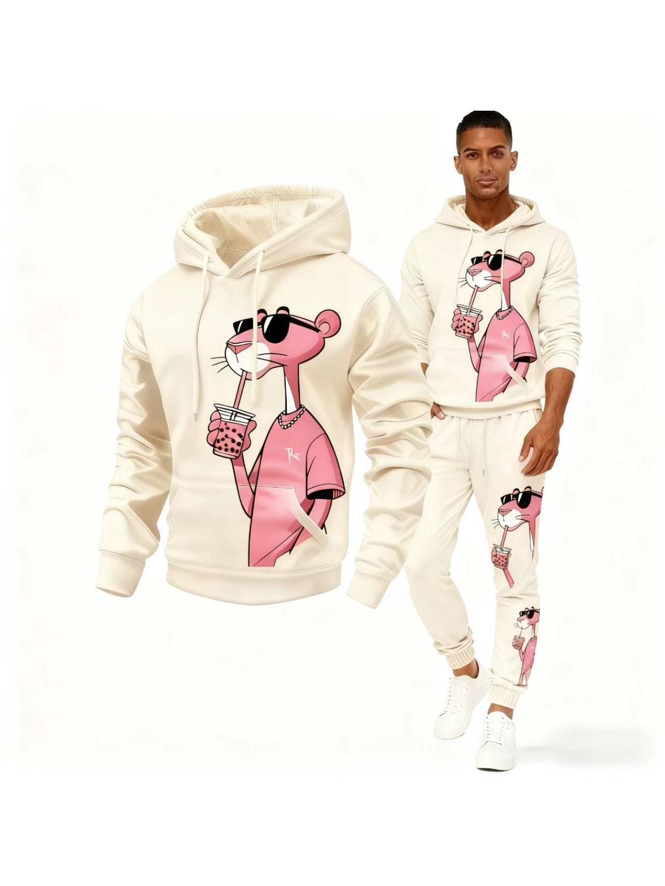 2pcs Men'S Matching Outfit | Casual Round-Neck Long-Sleeve Hoodie and Sweatpants, Suitable for Winter and Autumn, Designed for Sports Activities, Ideal for Thanksgiving, Valentine'S Day, Father'S Day, Halloween, Christmas, Ho