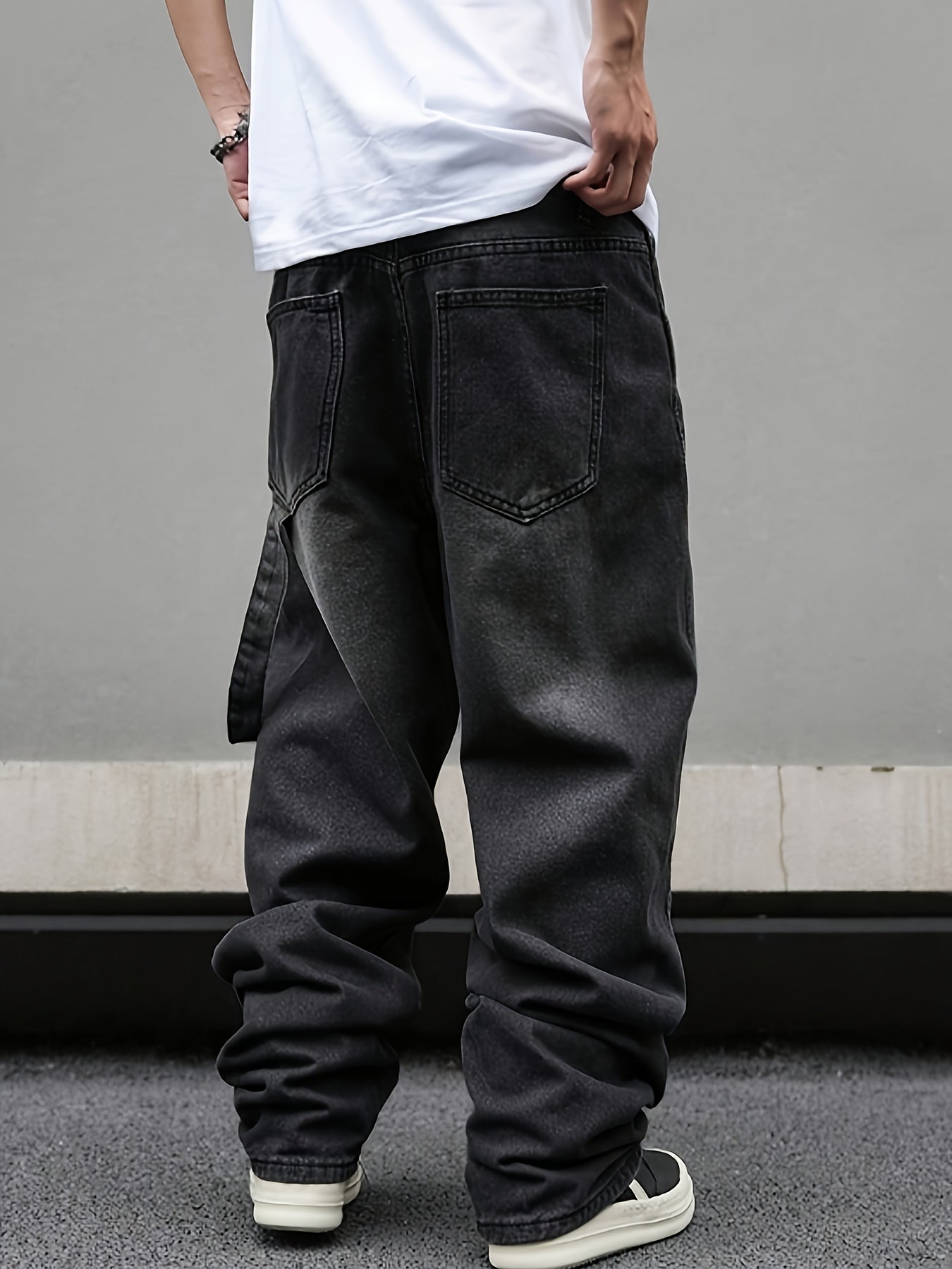 Men'S Baggy Black Street Jeans