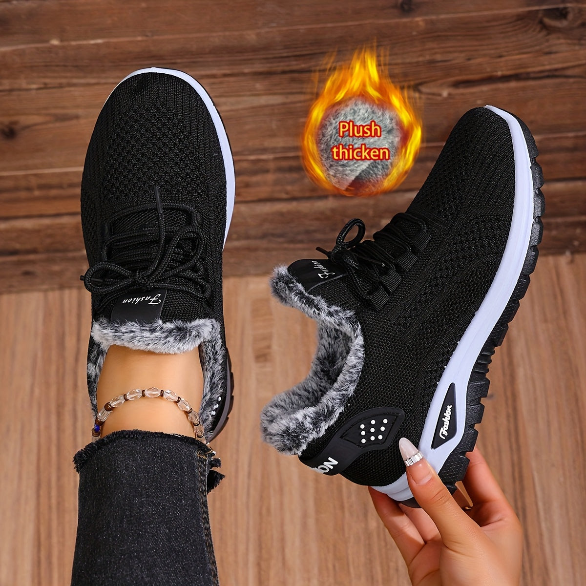 Women'S Plush Fleece-Lined Winter Boots - Lightweight Warm Round-Toe Ankle Boots with Lace-Up Closure, Turquoise & Faux Cover Upper, Winter Boots For Women, Winter Footwear, Stylish Winter Wear, Comfortable Winter Wear