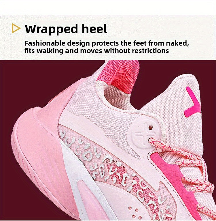 Phantom Cherry Blossom 2025 Men's & Women's Mid-Top Basketball Shoes - Breathable Shock-Absorbing Training Sneakers with Anti-Slip Rubber Sole, Wear-Resistant PU/Fabric Upper for Spring Summer Sports, High Top Sneakers, Shock