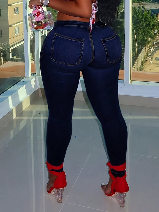 Plus Size Women'S Jeans High Waisted Skinny Denim Pants With Stretch - Sexy Tummy Control Straight Leg Jeans For Women