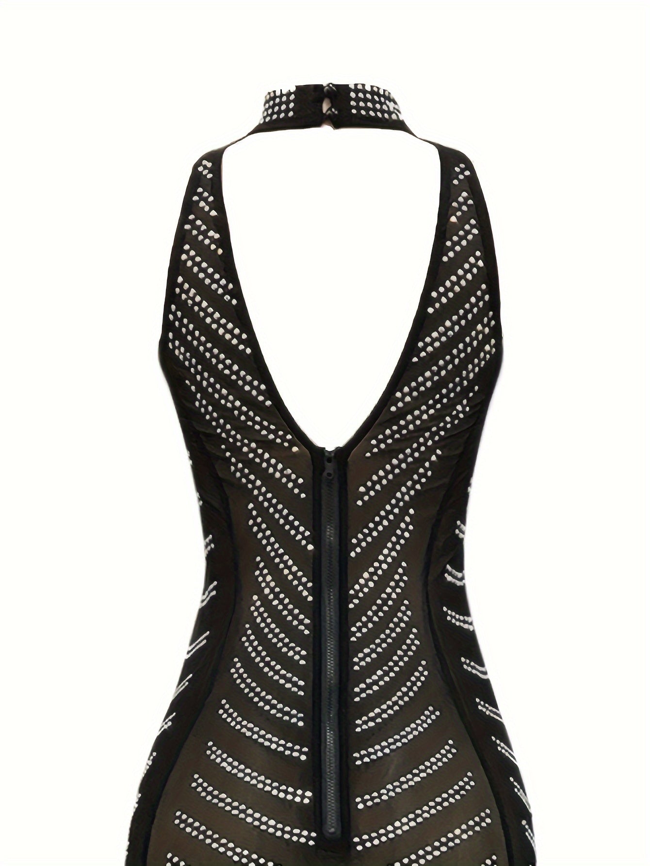 PORRCEY Women Rhinestone Birthday Party Sleeveless Dresses Sexy Club Night Out Maxi Dress