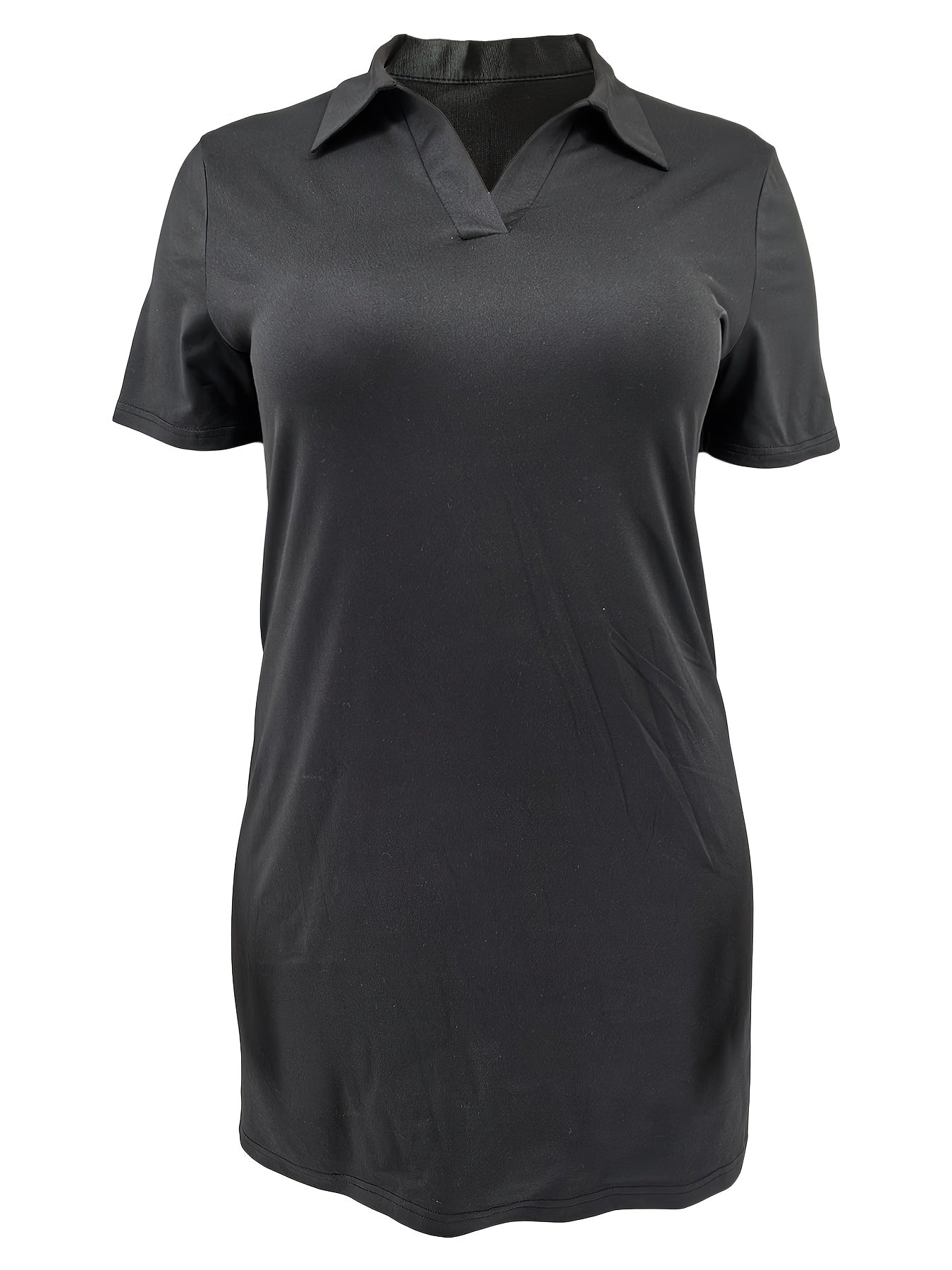 Plus Size Short Sleeve Dress for Women Summer V Neck Bodycon Mini DressCasual Fashion Curve Dress