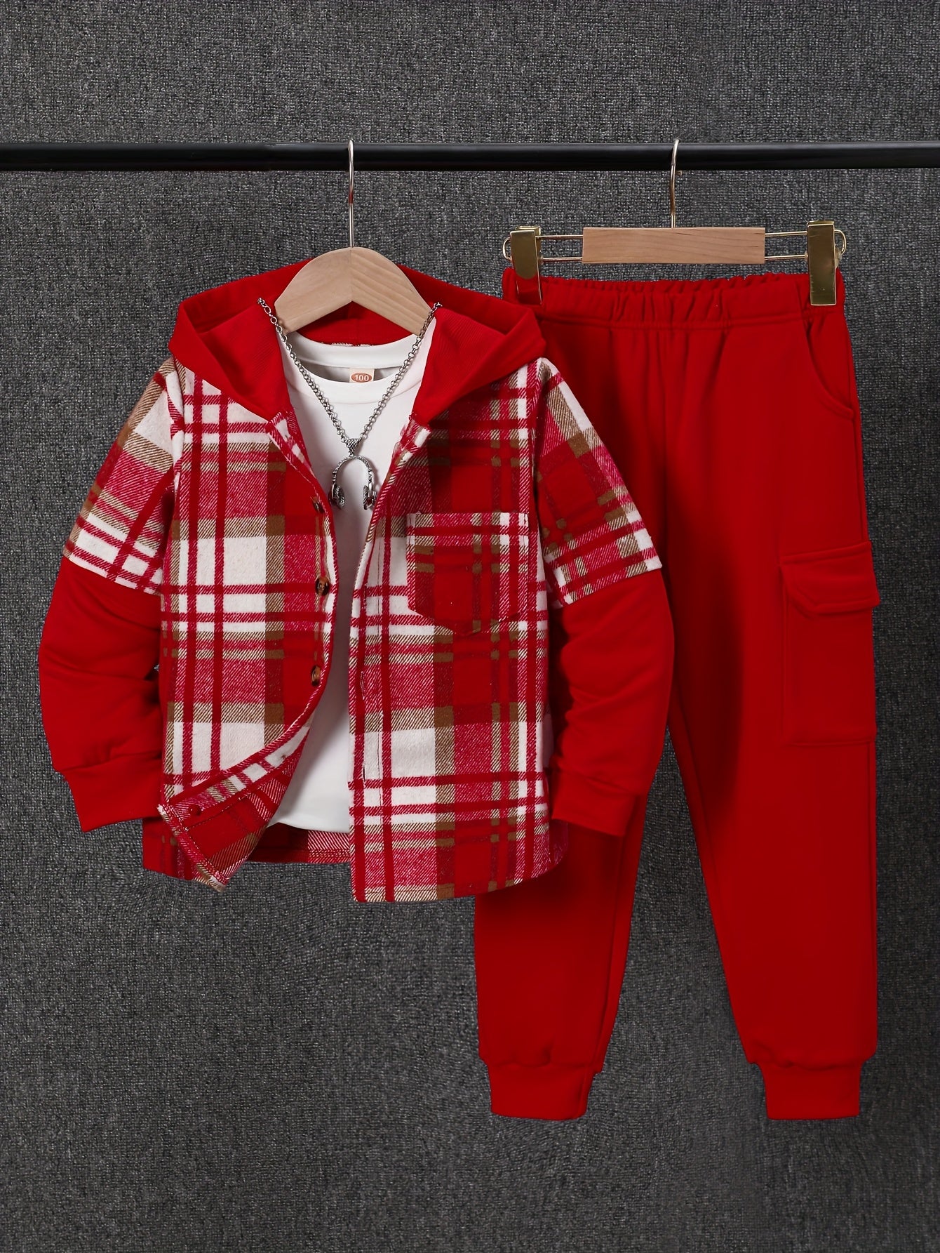 2pcs, Fall And Winter New 'ong-sleeved Plaid Cardigan Suit 'low-Up Hooded Jacket 'ashion Work Pants, Outfits, Cold Weather Clothing, Stylish Outfit, Classic Plaid, Durable Material, Quality Stitching, Twopiece Outfit, ' Cardi