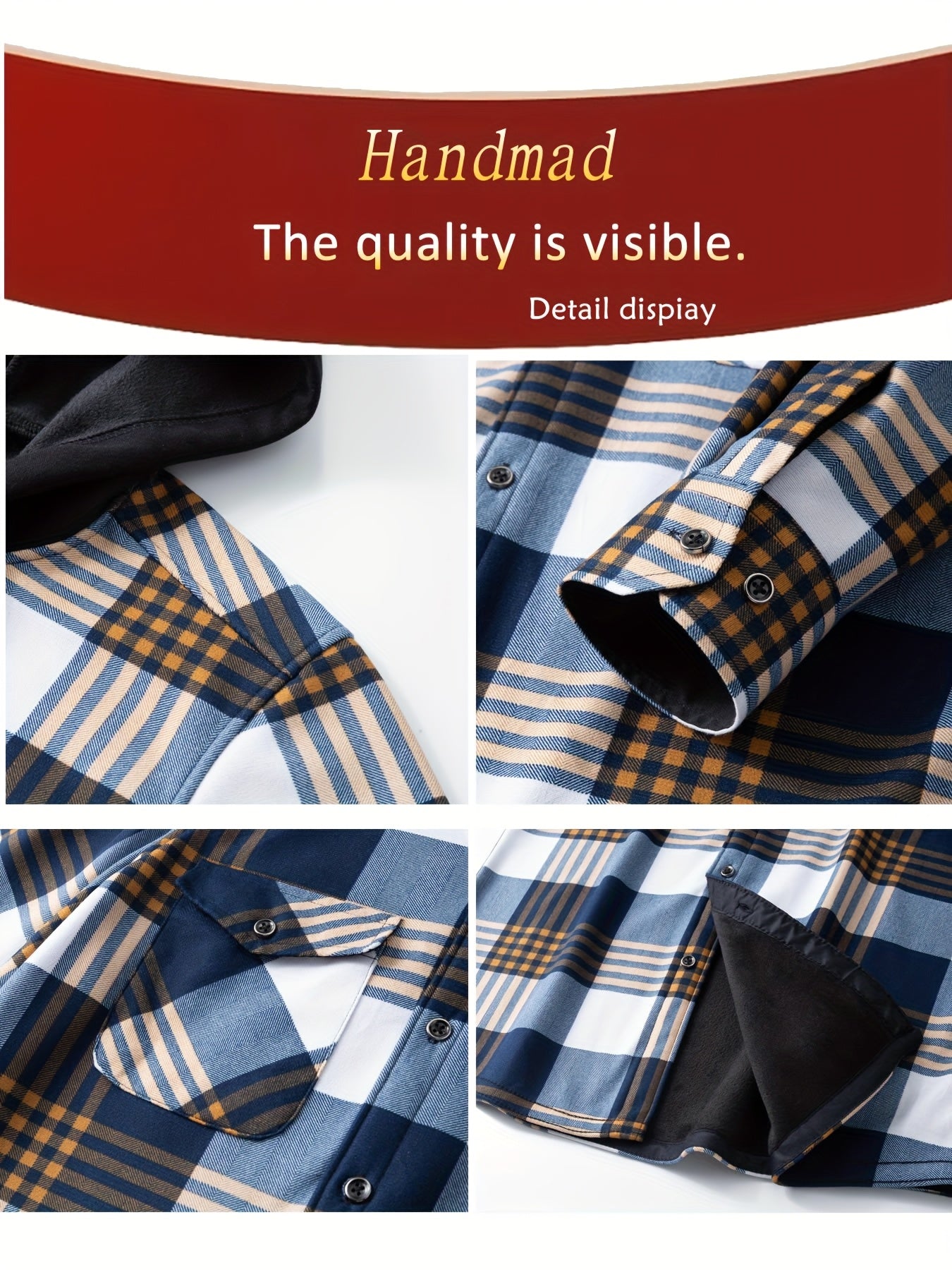 Teens Flannel Shirt - Fleece Lined Hooded Plaid Shirt for Baggy and Oversized - warm Winter Jacket - Christmas Halloween Gift, for Teenager