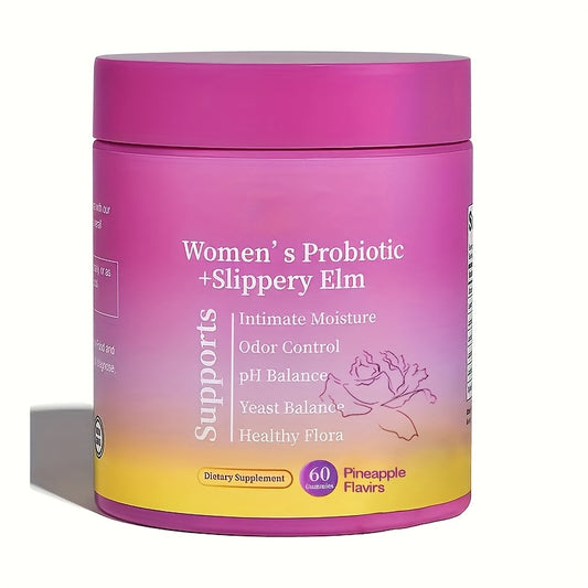 60 Women'S Probiotic Gummies 2-in-1 With Smooth Leaf Heather, 4 Probiotics PH Balanced - Delicious Gummy Dietary Supplement, Women'S Health Care | High Quality Formula, Fruity Gummies