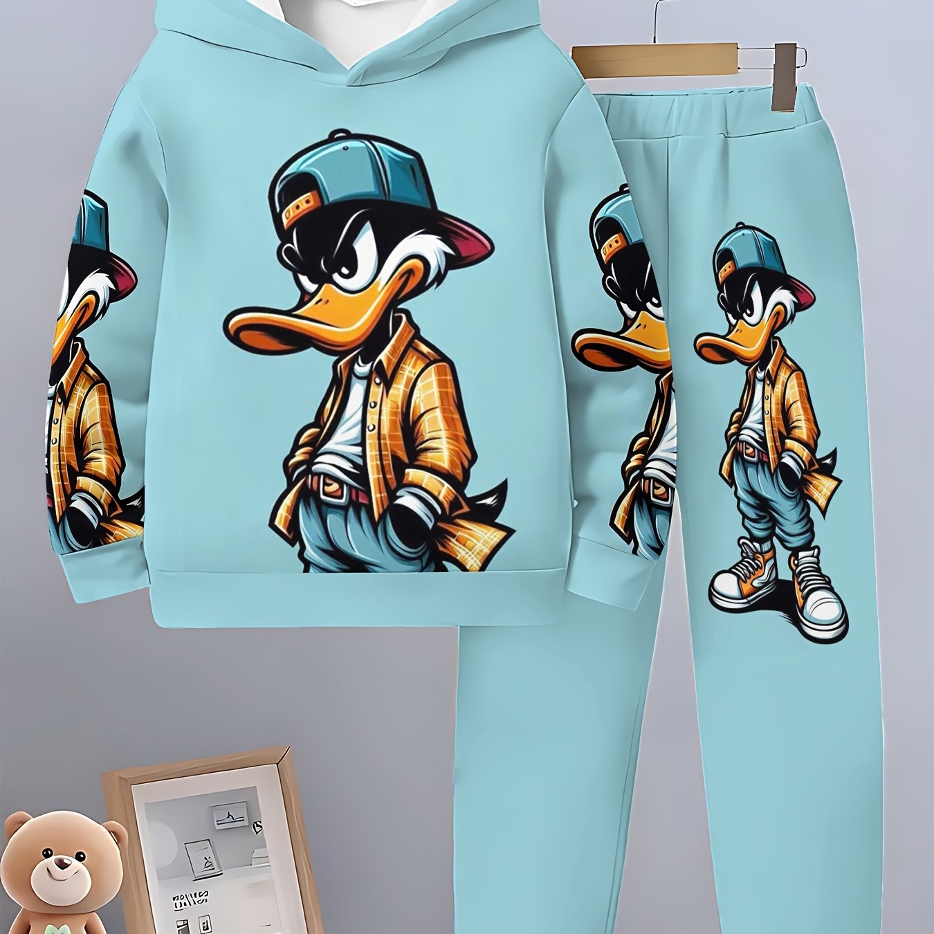 [Boys' 3D Printed Hoodie Set] Boys' Fashion 3D Printed Casual Hoodie Set for Spring and Autumn, Long SleeveSportswear, Boys" Outdoor Hoodie Set, Perfect for Outdoor