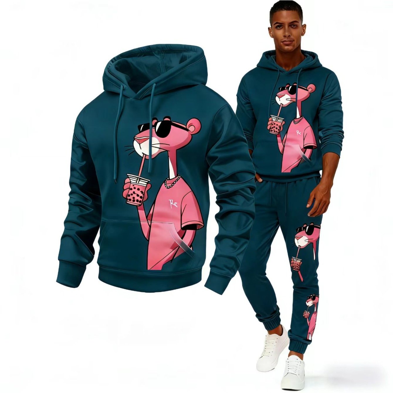 2pcs Men'S Matching Outfit | Casual Round-Neck Long-Sleeve Hoodie and Sweatpants, Suitable for Winter and Autumn, Designed for Sports Activities, Ideal for Thanksgiving, Valentine'S Day, Father'S Day, Halloween, Christmas, Ho