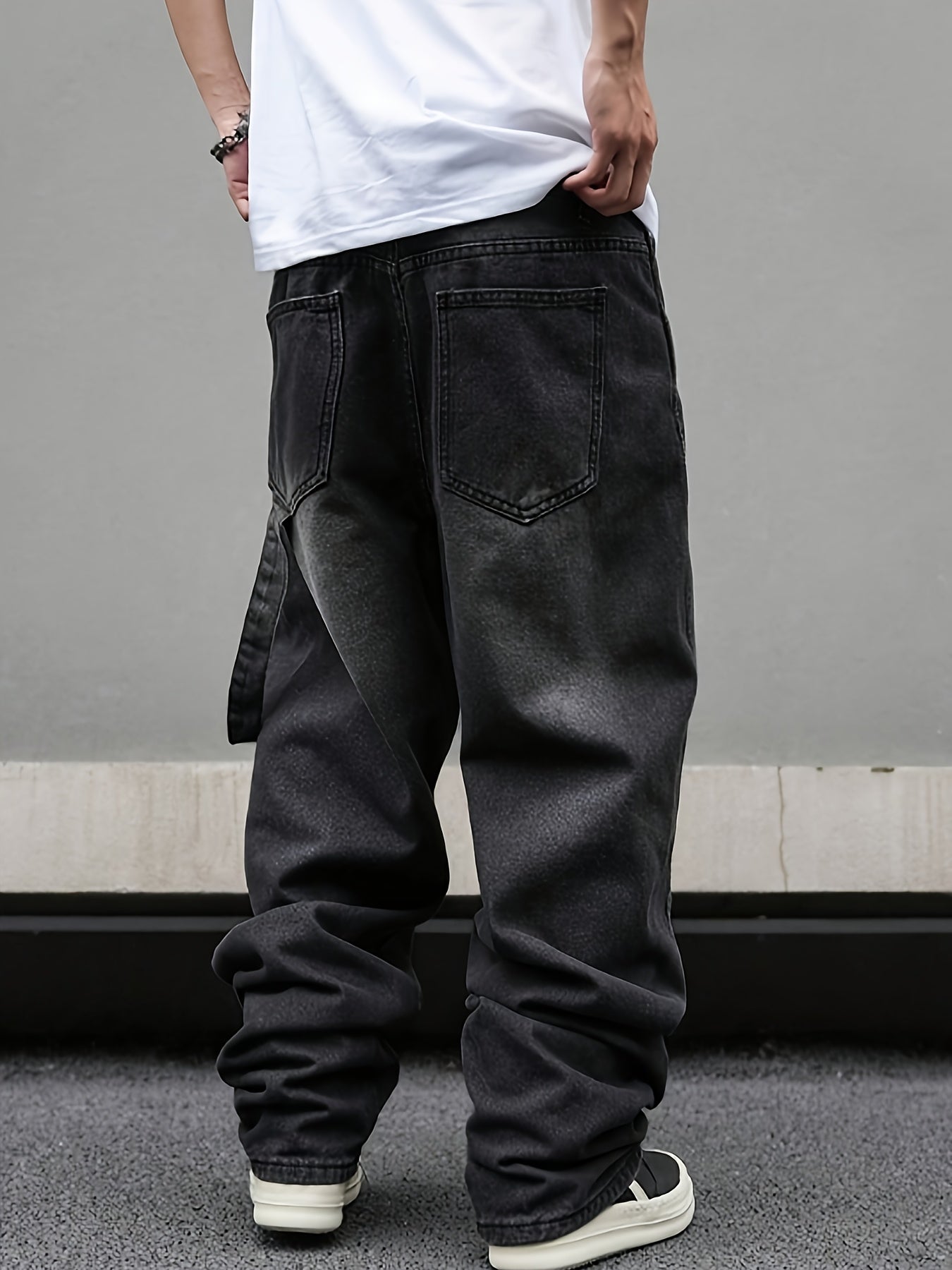 Men'S Baggy Black Street Jeans