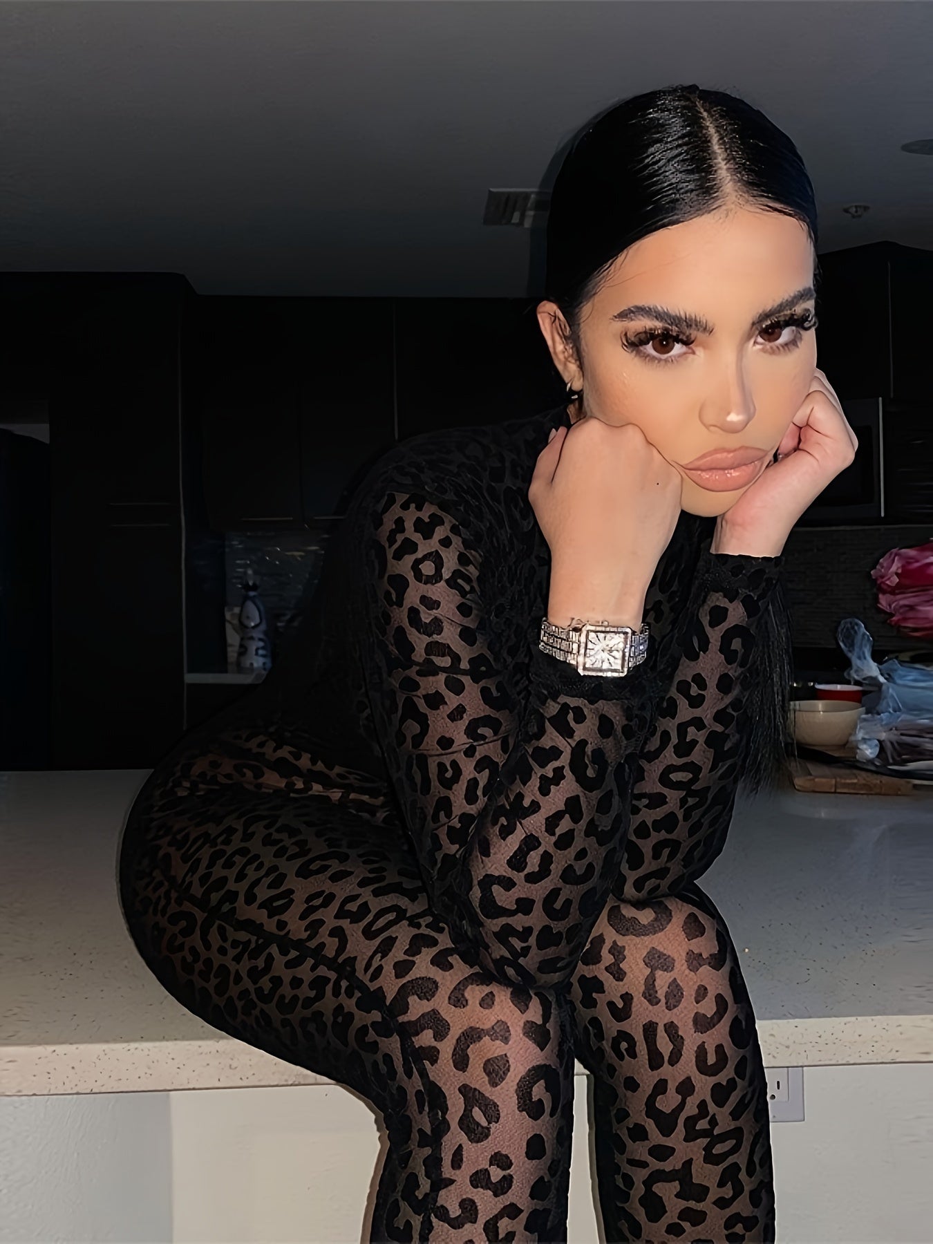 New Women's Long Sleeve Sexy Fleece Lingerie Bodysuit