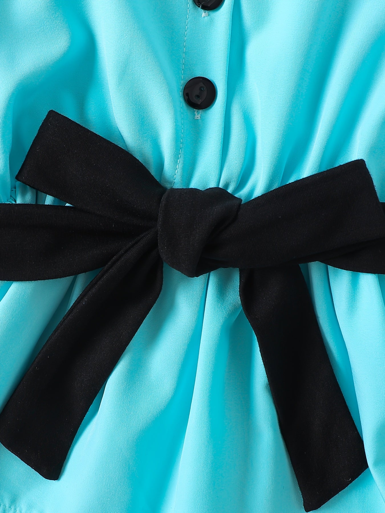 Outdoor Two-Piece Set for Girls, Fashionable Spring/Summer Contrast Belt Flutter Sleeve Half Cardigan with Tie-Waist and Peplum Backless Top + Long Pants, Perfect for Outdoor