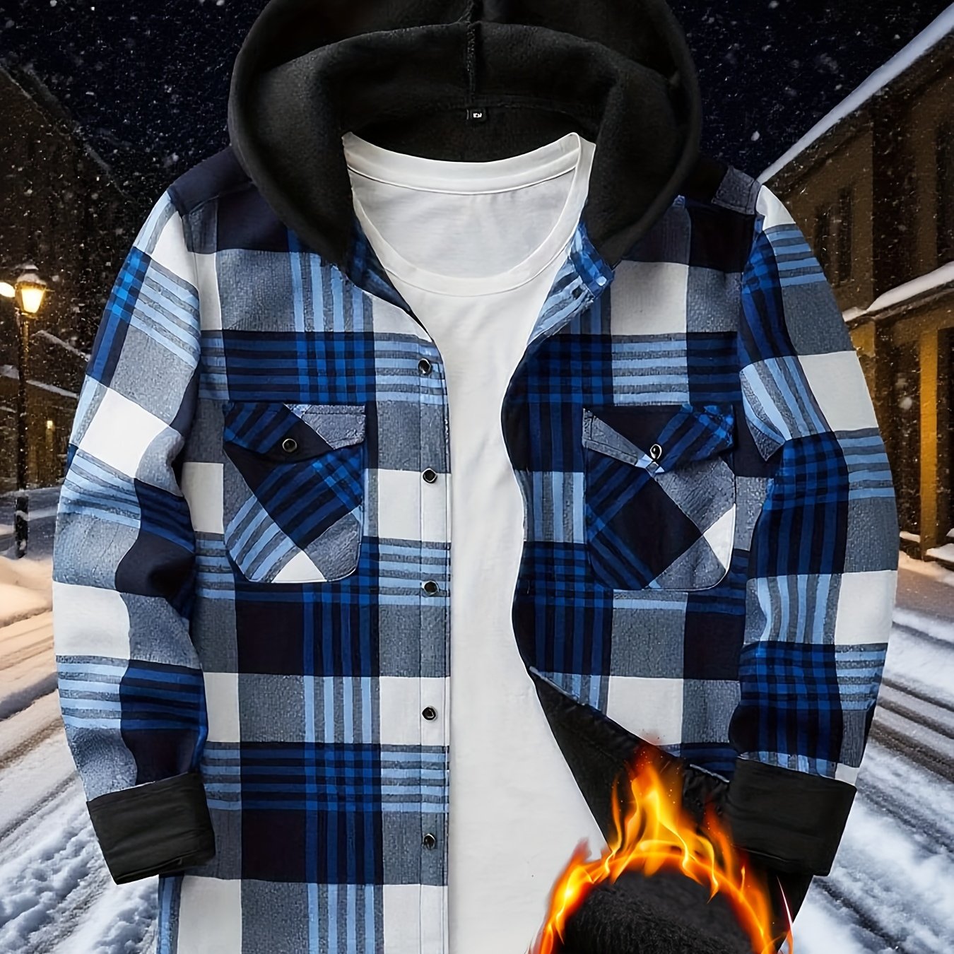 Teens Flannel Shirt - Fleece Lined Hooded Plaid Shirt for Baggy and Oversized - warm Winter Jacket - Christmas Halloween Gift, for Teenager