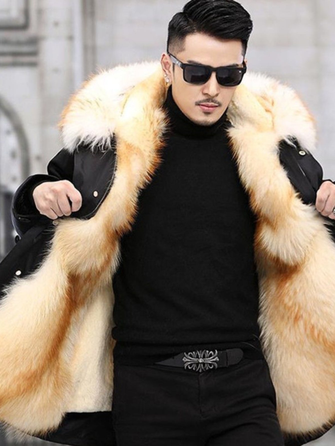 Men's Winter Hooded Jacket, Plus Size Plush-Liner Full-Zip Coat, Windproof Warm Outerwear with Pockets, Machine Washable for Cold Weather, Tailored Fit Large Size, Casual & Formal