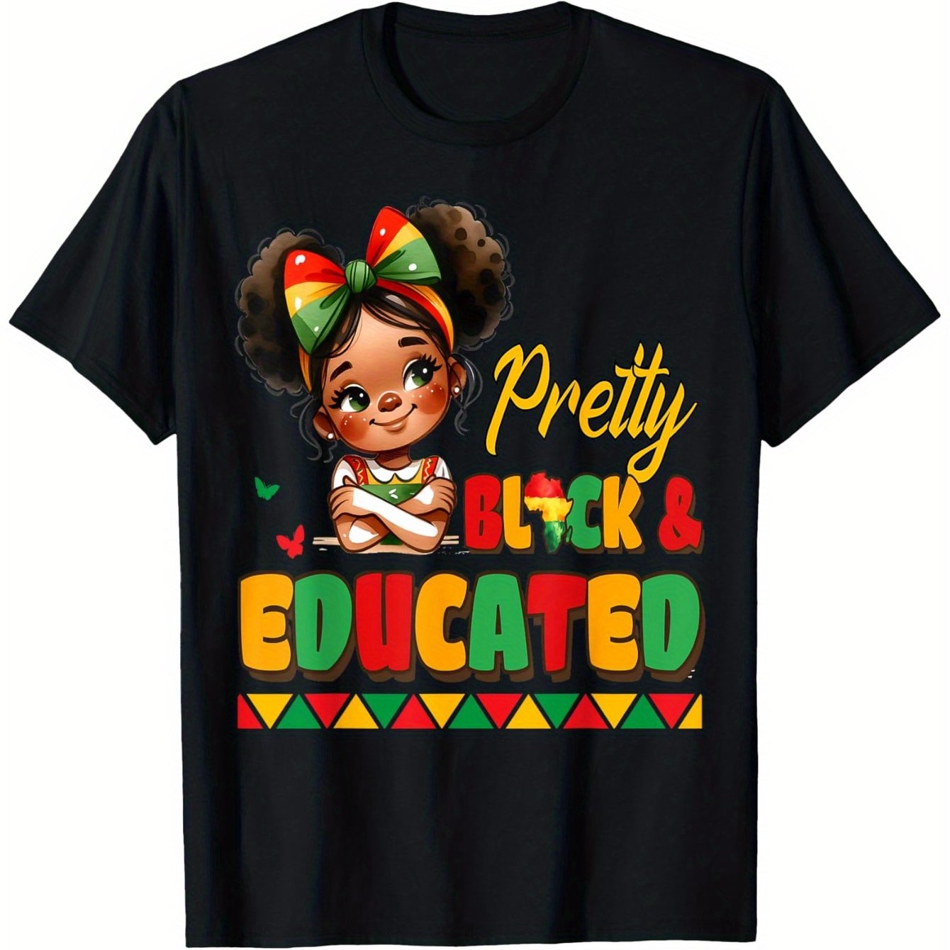Pretty Black Educated Black History African Boys Girls Girls T-Shirt