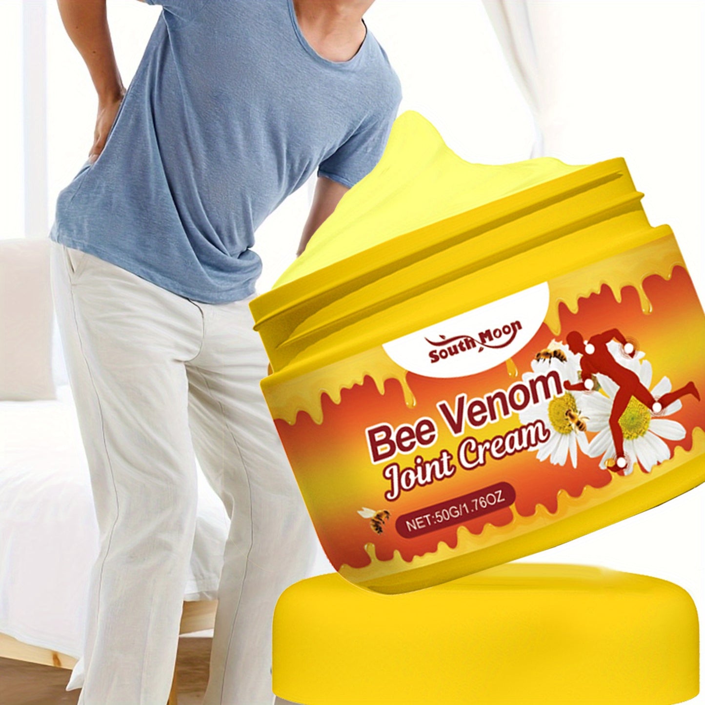 50g Bee Venom Joint Massage Cream, Body Massage Cream for Hands, Feet, Hamstrings, Knees, Lumbar Joints, Natural Bee Venom Joint Massage Cream: nature's gift to care for your joints!