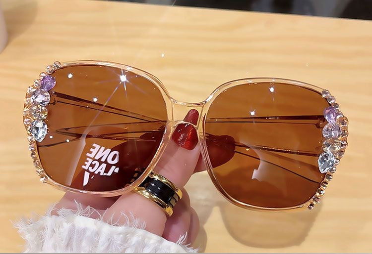 Women'S Fashion Glasses Protection & Anti-Glare, Ultra-Lightweight Driving Fashion Glasses with Oversized Round Frames, Pink-Tinted Lenses & Sparkling Accent - Stylish for Driving, Casual Attire - Fashionable & Functional Eye