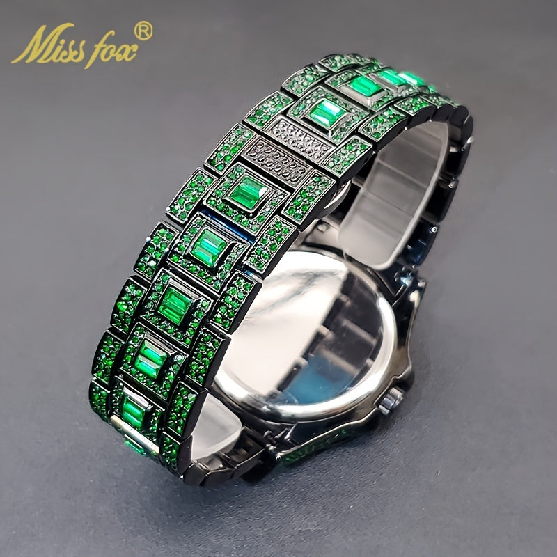 New Blue Rhinestone Hip Hop Men's Watch Fashion Ice Party Jewelry Watch Luxury Shining Gemstone Accessories Watch Fashion Men's and Women's Watch