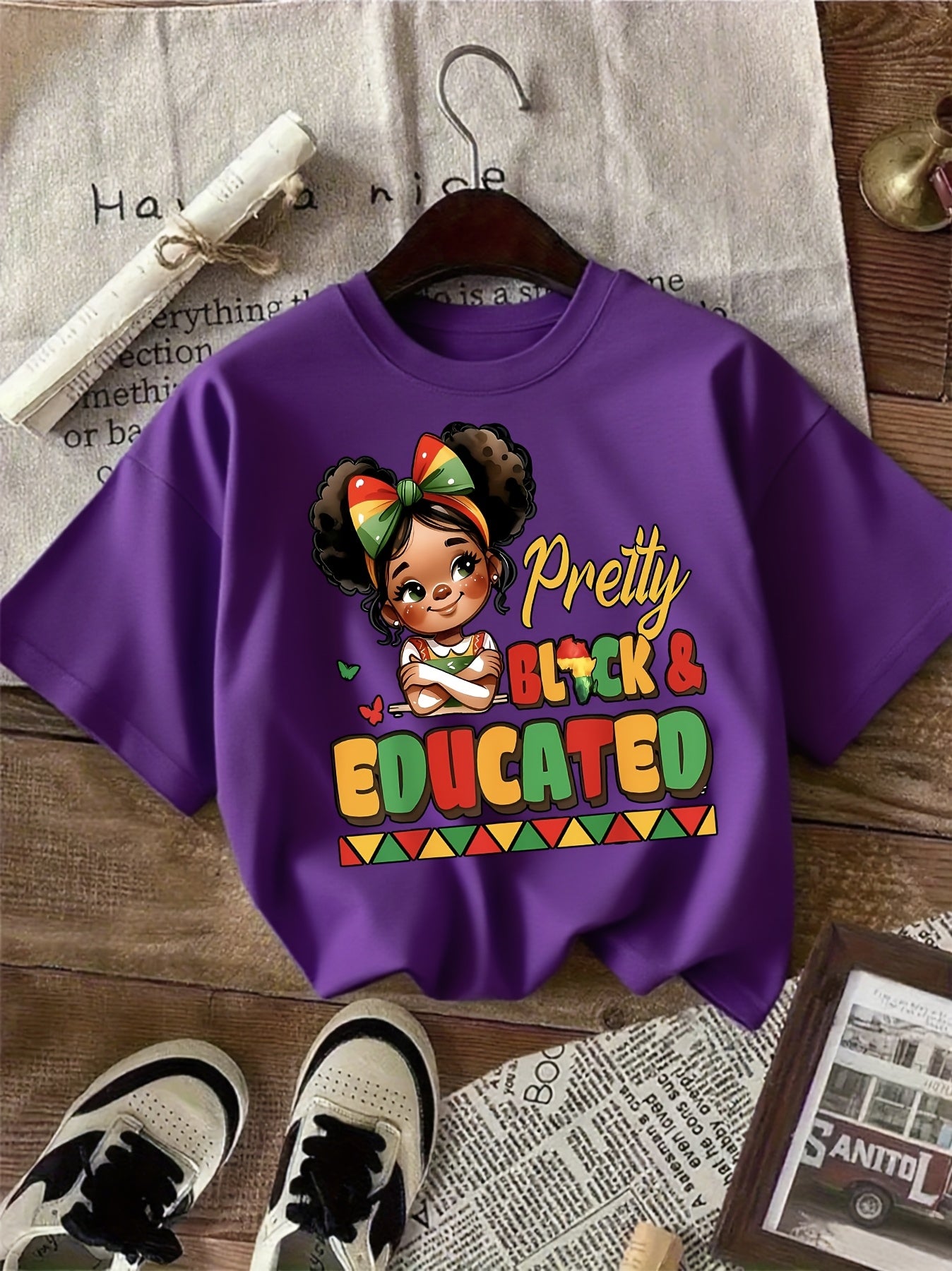 Pretty Black Educated Black History African Boys Girls Girls T-Shirt