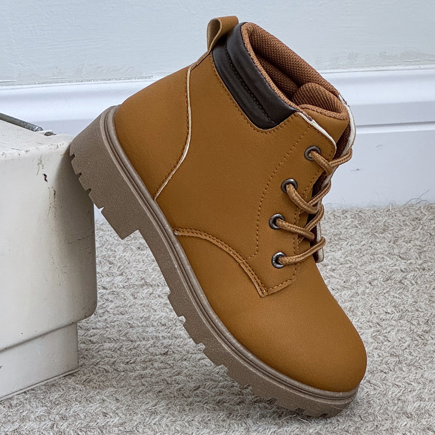 DACLAY Unisex All-Season Hiking Boots - Slip-Resistant Rubber Sole, Round Toe, Zipper Closure, Durable Synthetic Upper & Lining, Comfortable Fabric Lining, All-season Outdoor Boots For Boys & Girls, Hiking Boots, Versatile Fo