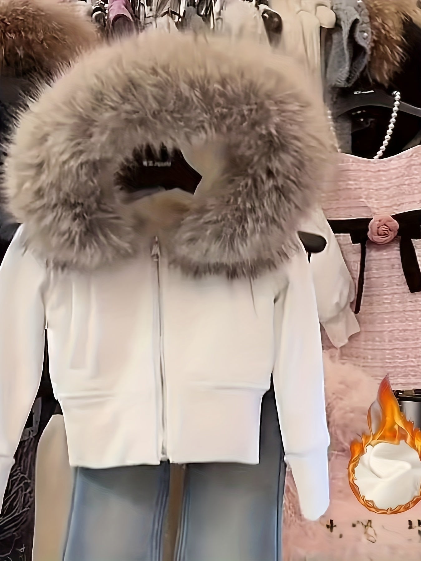 Girls' 2025 New Arrival Plush Lined Hooded Winter Jacket - Allover Coat with Pockets, Warm Outerwear for 8-15 Years, Machine Washable Cold Weather Clothing Suitable for 8-15 Years