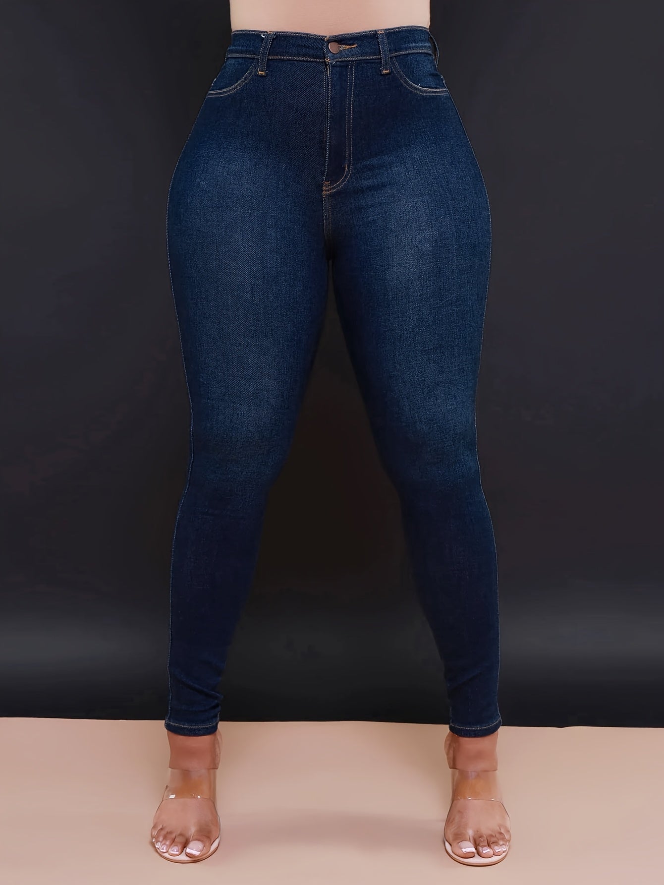 Women's Casual Four Seasons Slim Fit Elastic Solid Color Washed Denim Jeans European Style Denim Shorts Women's Versatile Denim Jeans