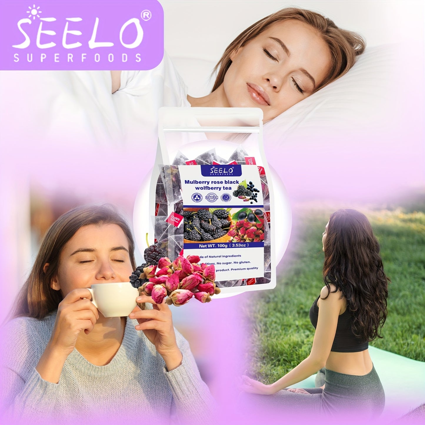 [Rose Tea] 25 Bags Rose Black Goji Berry Tea 4g | 100g 3.53oz