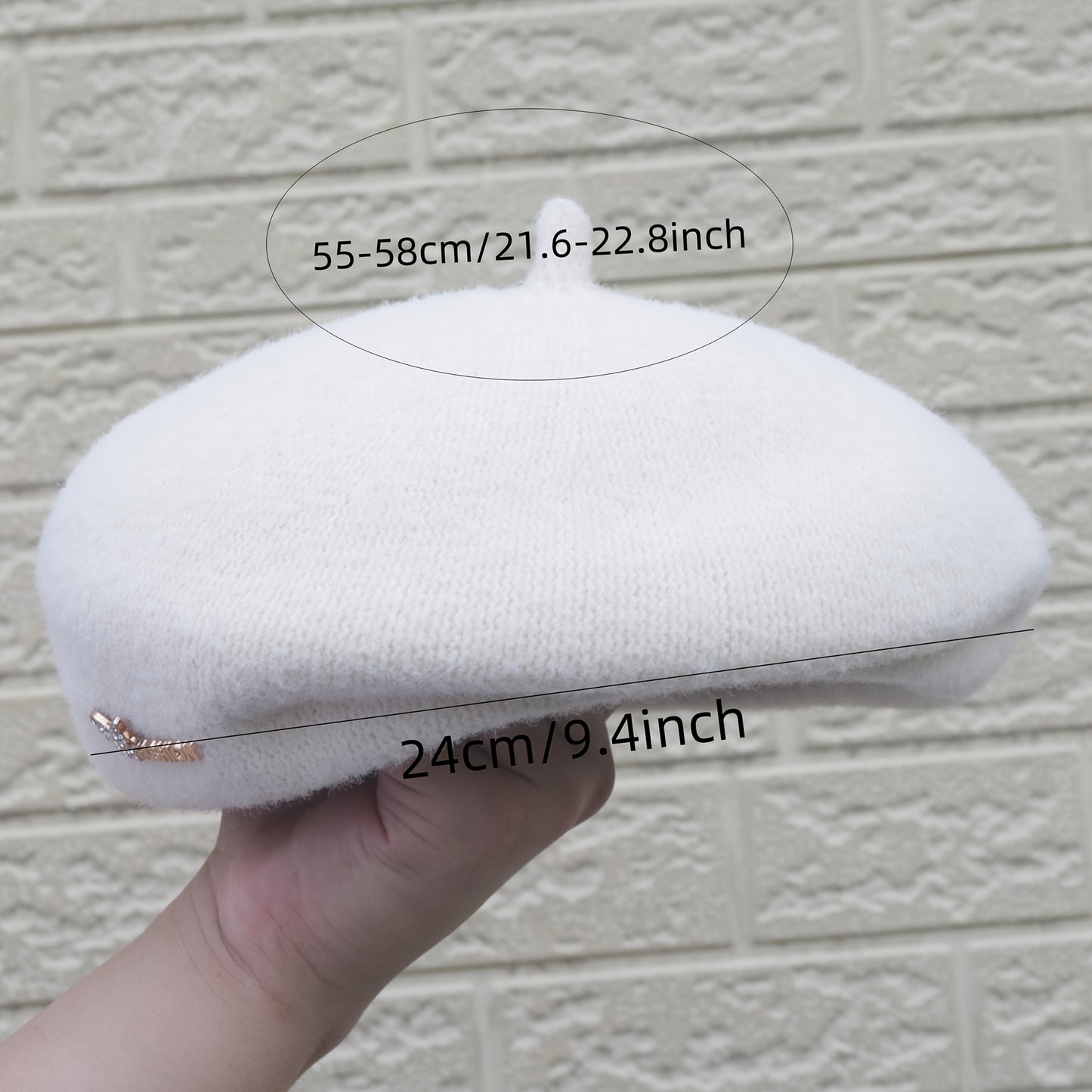 1pc Women's Rich Red Wool Beret Hat with Rhinestone Butterfly & Letter Embellishments - 3D Structured Painter-Style Wedding & Special Occasion Accessory, Breathable Non-Stretch Fit, Stylish Letter Motif, Decorative Elements