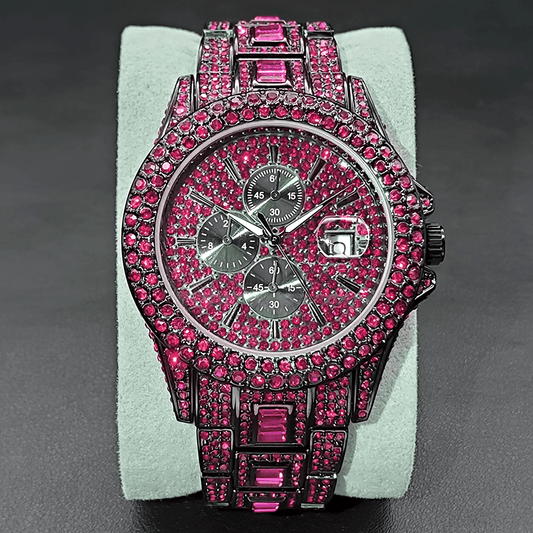 New Blue Rhinestone Hip Hop Men's Watch Fashion Ice Party Jewelry Watch Luxury Shining Gemstone Accessories Watch Fashion Men's and Women's Watch