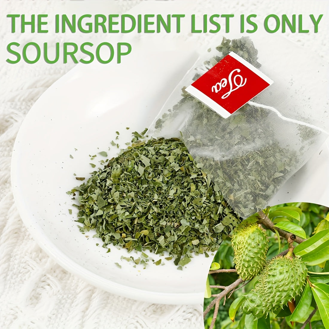 Premium Soursop Graviola Leaves Tea 3.17Oz(1.5g X 60bags) Herbal Tea Without Additives And Caffeine Perfect for Gifting.