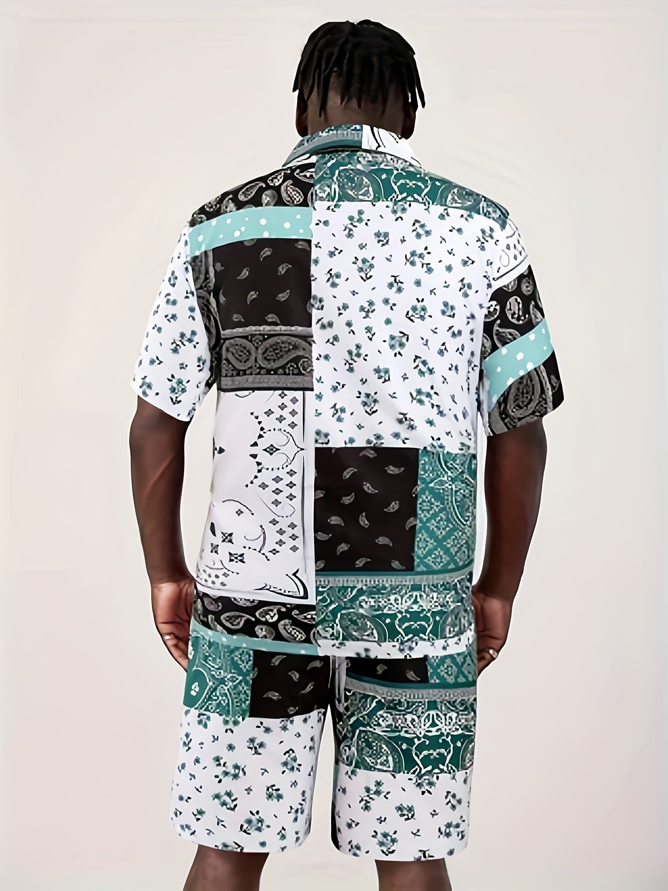 Men's Two-piece Set, Casual Camping Collar Short Sleeved Shirt Hawaiian Shirt And Waist Cinching Shorts Set, Summer Men's Clothing