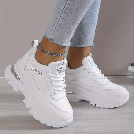Women'S Platform Sneaker, Fashion Lace-up Outdoor Shoes, Comfortable Low-Top Sneaker