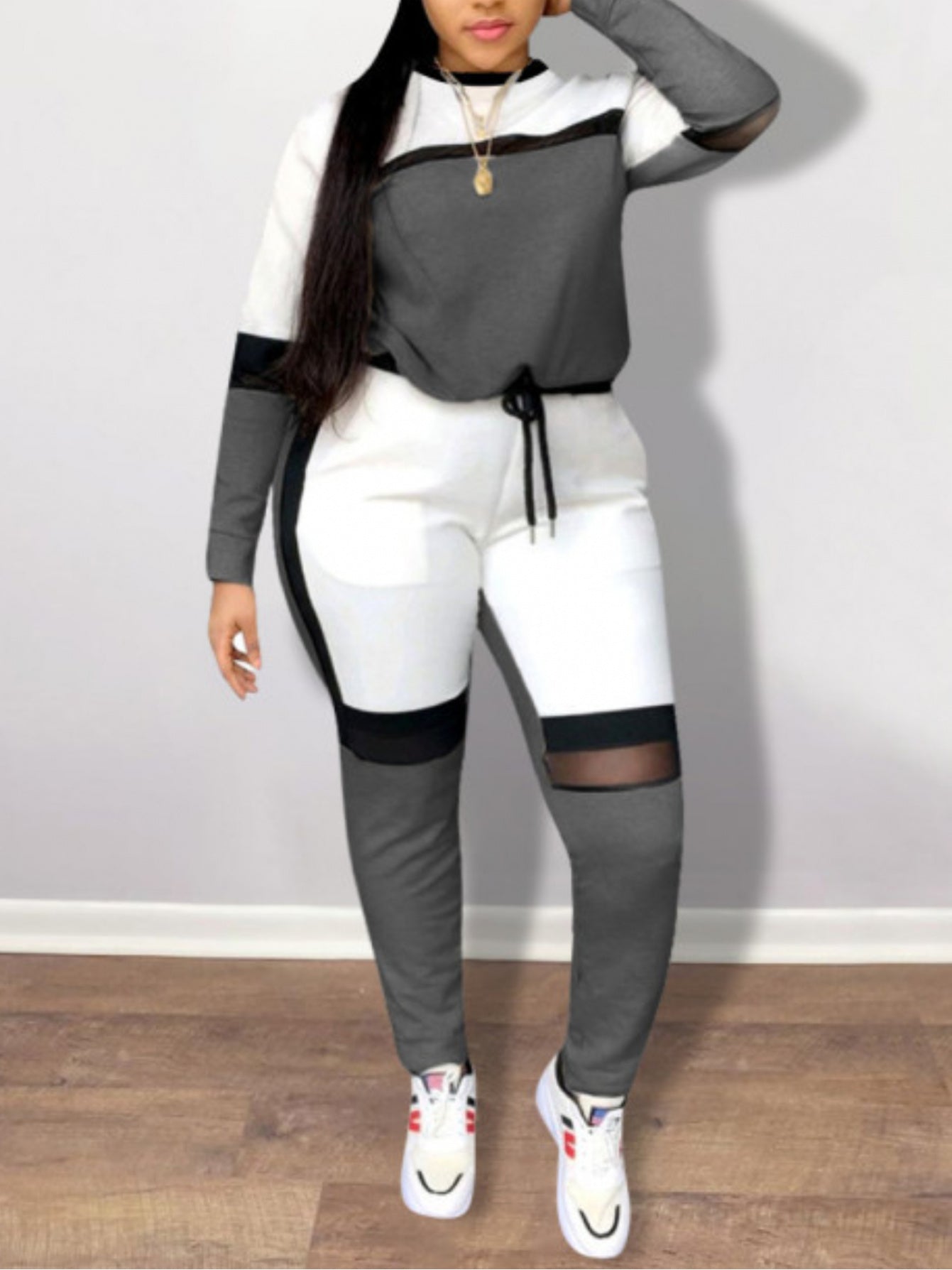 2pcs Women's Shapewear & Athletic Training Suit - Full-Body Panel Set with Tummy Control, Butt Lifter & Hip Enhancer, Color Block Sportswear for Gym, Dance, Yoga - Machine Washable 2pcs Outfit