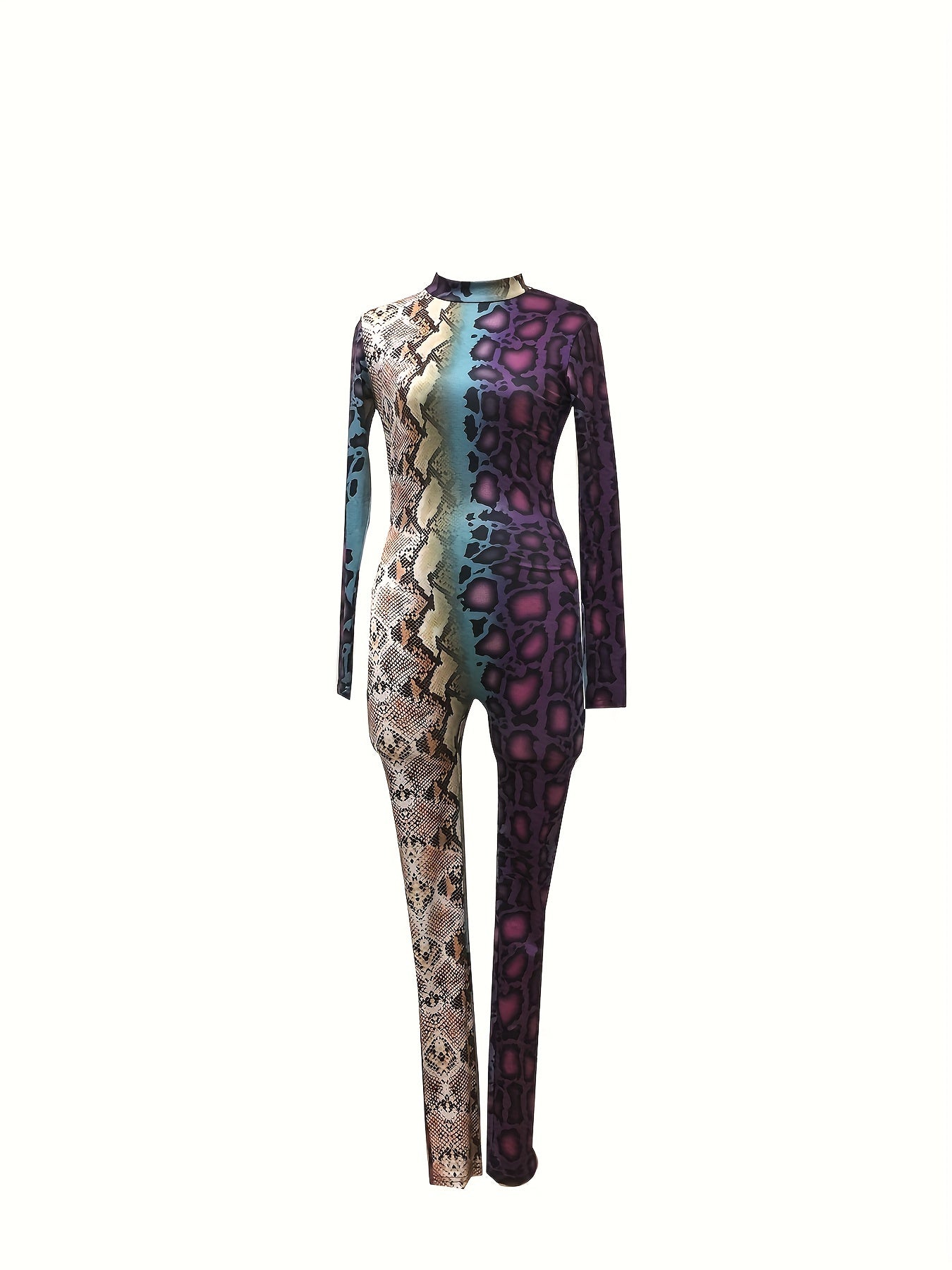 Hot Selling New Women's Clothing In Spring And Autumn Season with Snake Print, Lifting Buttocks, Tight Fitting Casual Jumpsuit