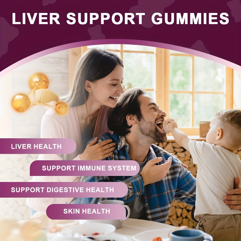 Liver Health Gummies- 8-IN-1 Upgraded Formula with Milk Thistle, Artichoke Leaf, Dandelion Root, Chicory Root, Beet Root, Jujube Seed, Yarrow, Burdock Root Extract, for Liver And Antioxidant Support - Extra Strength Milk This