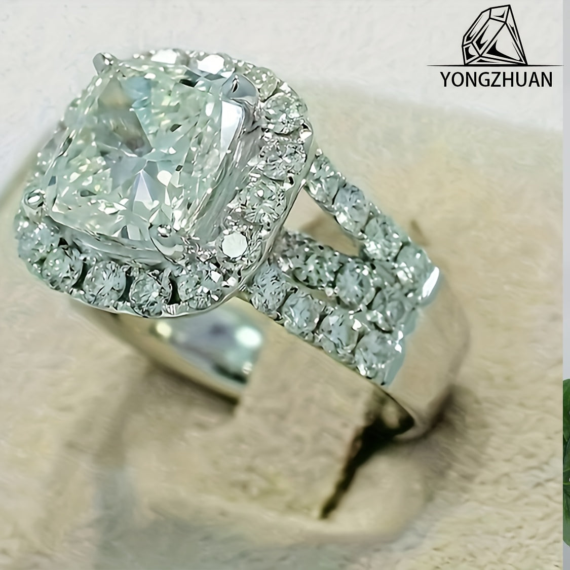 1pc S925 Silvery Inlaid 3.5-carat Moissanite Unisex Ring, Suitable for Daily Wear As A Birthday Gift for Family, Friends, Couples, Holiday Gifts, Halloween, Christmas, Valentine's Day, Carnival