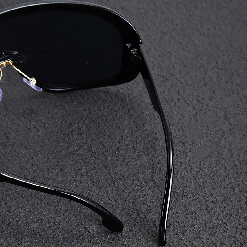 1pc of Men'S Large One-Piece Trendy Eyewear, Oversized Plastic Frame And Lens, Complete, Fashionable Daily Driving Accessory for Both Men And Women, Chic Decorative Glasses.