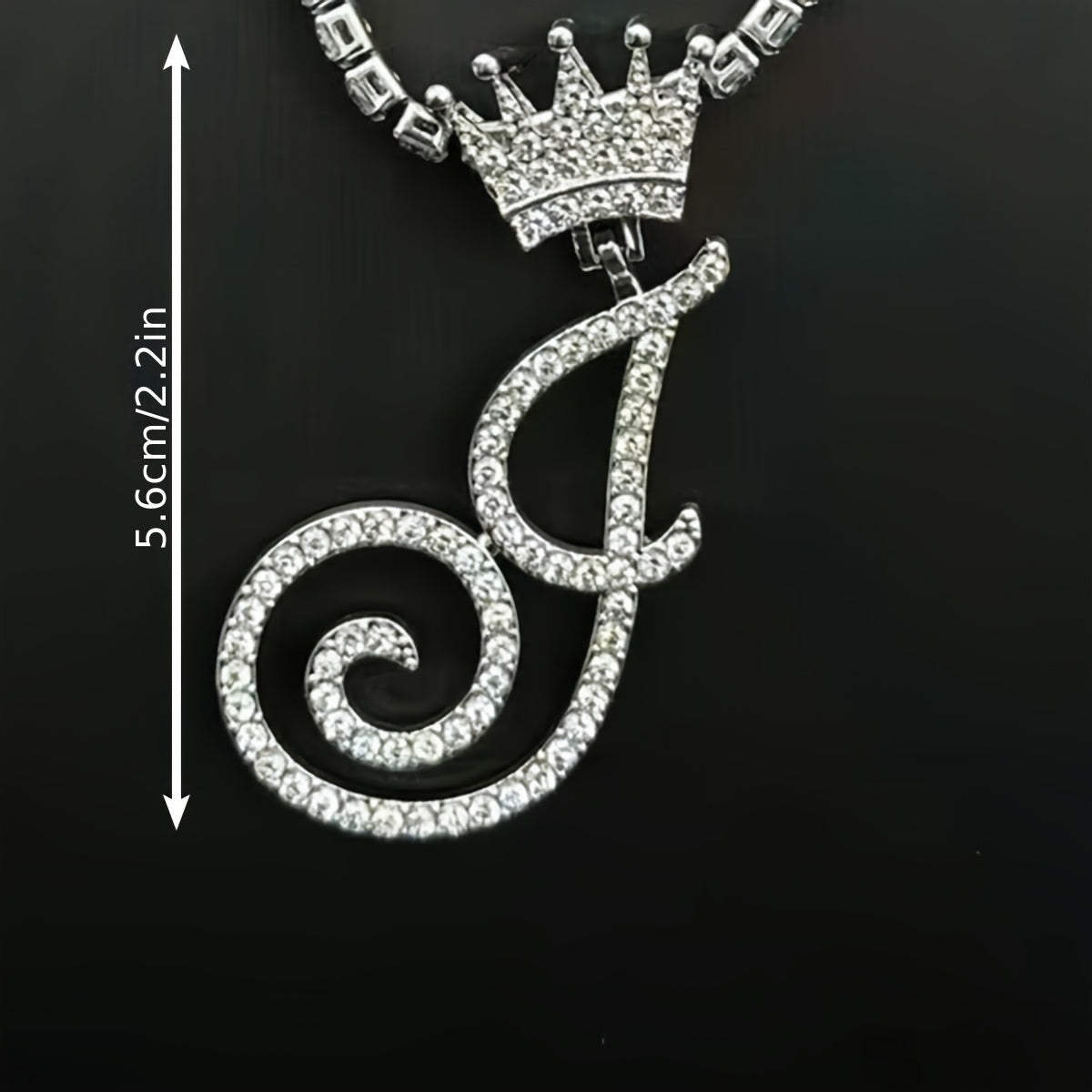 1pc Men's and Women's Fashion Pendant Necklace-26 Crown-shaped Fancy English Letter Pendant Necklace with Round Box Chain-Hip-hop Style Niche Necklace Jewelry Gift
