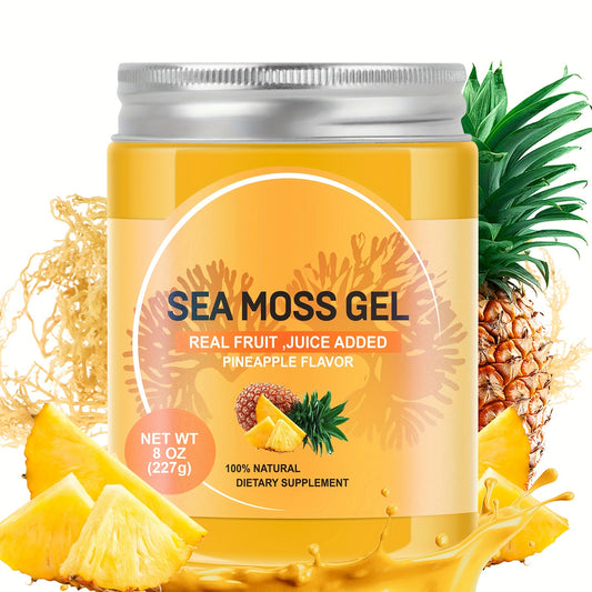 Irish Sea Moss Seamoss Gel Sea Moss Gel Raw Rich In Vitamins & Minerals | Nutritional Supplement | Vitamins and Minerals Wild Harvested, Pineapple Flavor
