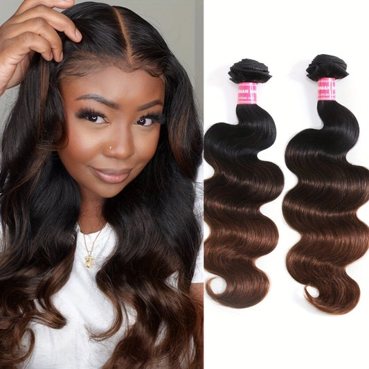 UNice Chestnut Brown Ombre 3 Pcs/pack Body Wave Human Hair Bundles