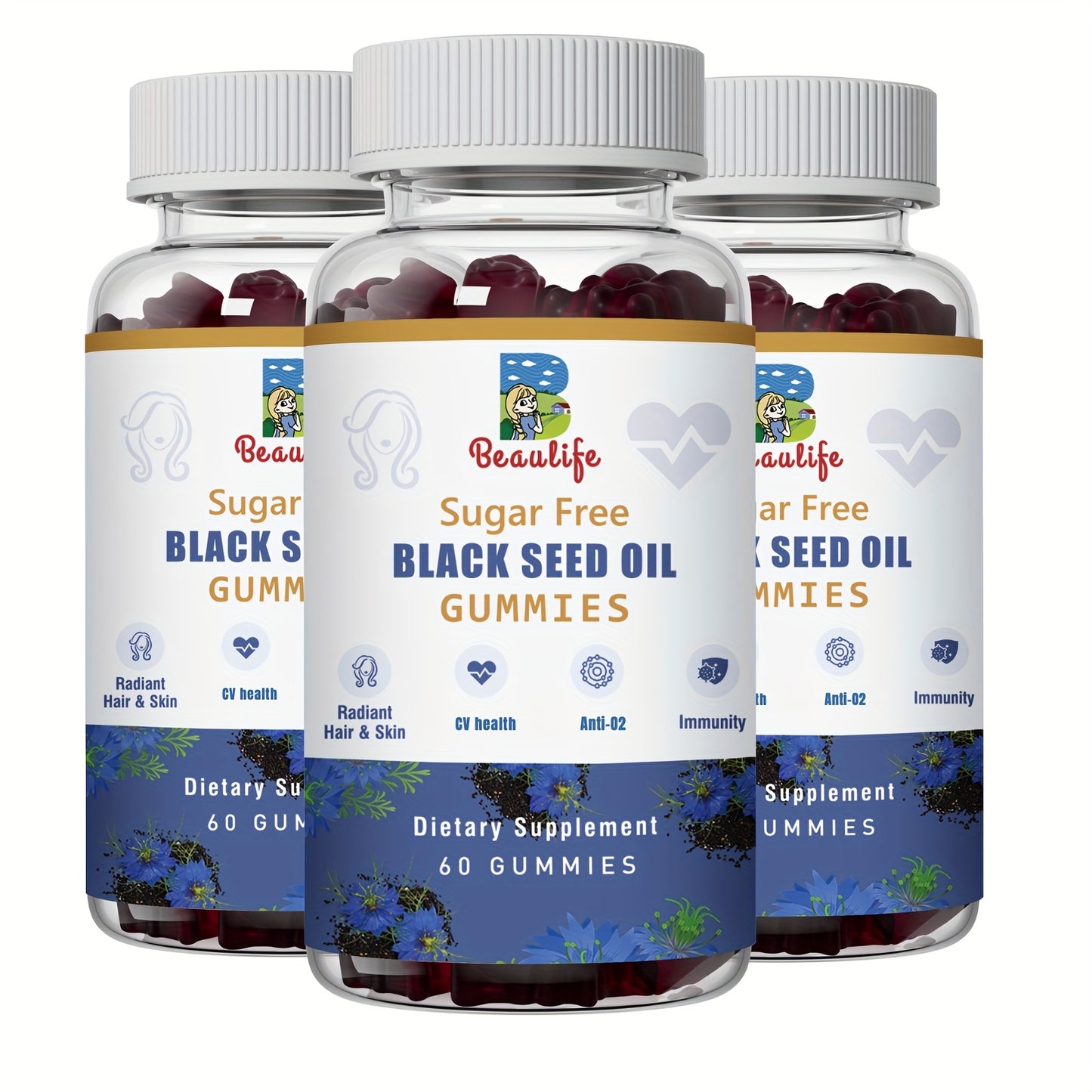 [Black Seed Oil Gummies Plus] Multi-Nutrient Black Seed Oil Gummies - With Sea Moss, Ashwagandha Extract, Elderberry, Turmeric, Vitamin C, Vitamin D, Zinc, Beet Root Powder