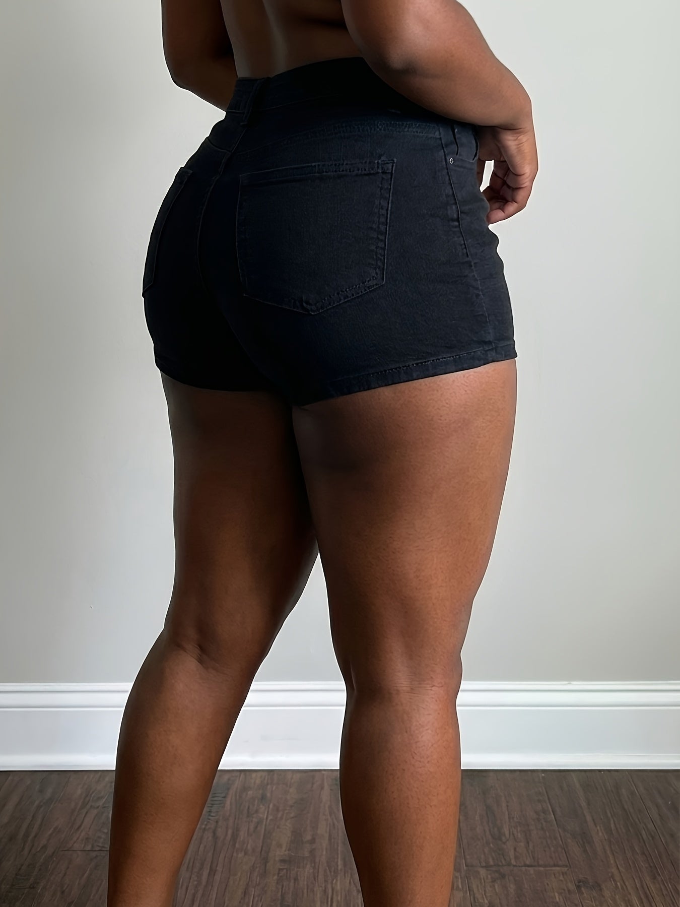 Women's High Waisted Stretchy Denim Shorts Sexy Whiskering Fading Retro Versatile Casual Home Jean Shorts