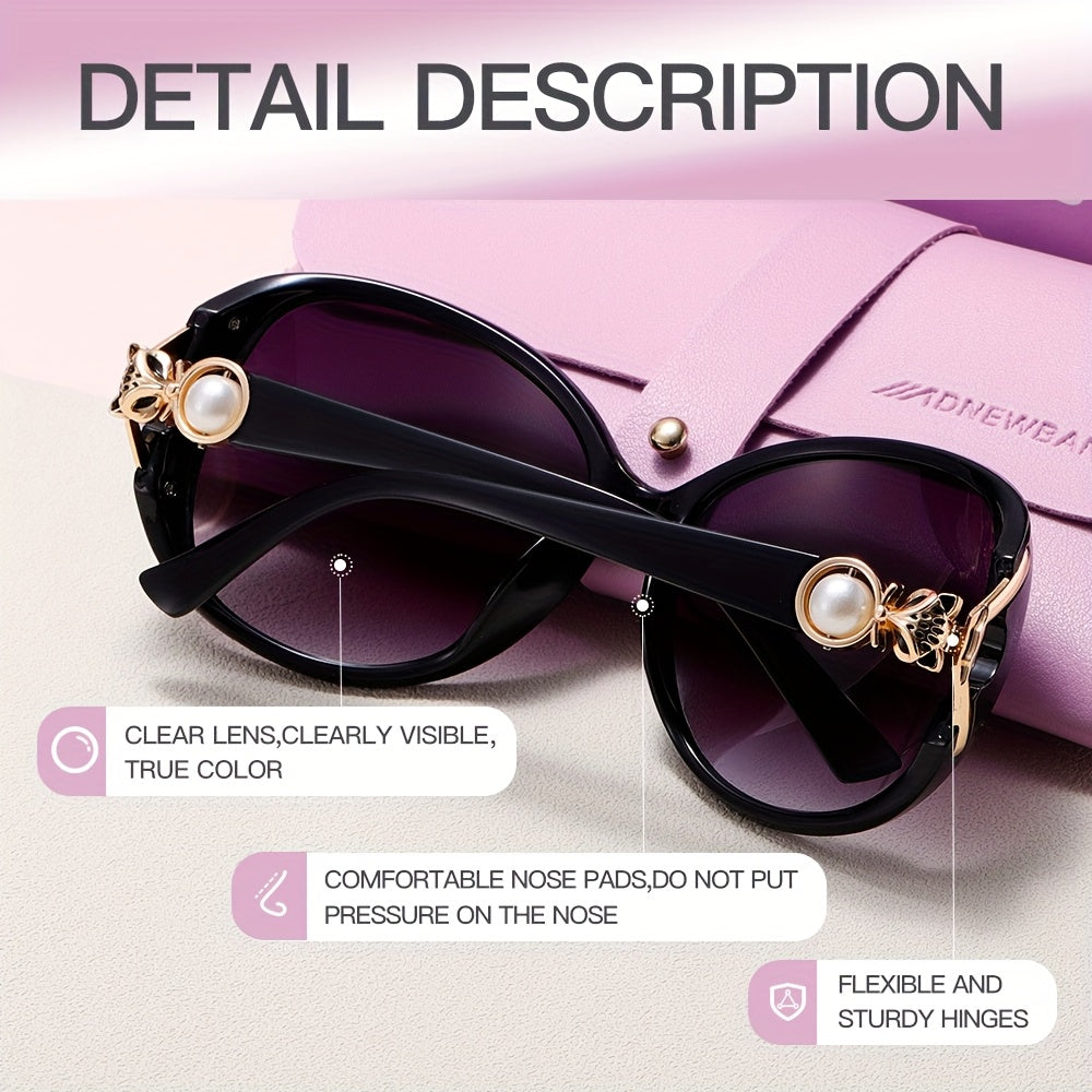 Elegant Retro Fox Head Glasses for Women Featuring a Metal Frame And Pearl Details - Fashionable Eyewear for Daily Use, Comes with a Pink Box, Perfect for Everyday Style | Retro Fox Motif | Made with Polymer Lenses