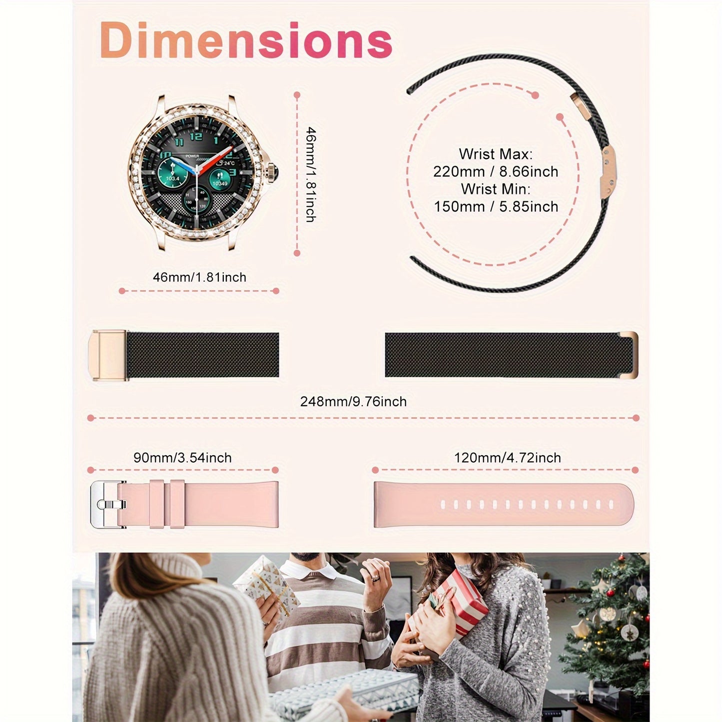 A Smart Watch For Men And Women, Compatible With 100+ Sports Modes/AI Voice Control/sleep Monitor/music Control/thoughtful Alarm Clock/weather Forecast, A Great Gift For Friends