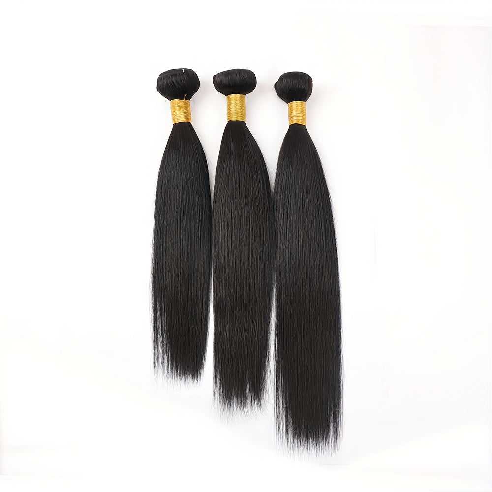 3 Bundles 10A Brazilian Virgin Human Hair Extensions Straight 100% Unprocessed Thick Tangle-Free 10-30 Inch for